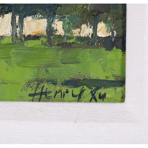 703 - Henry Huai Xu, Moscow study, oil on canvas, 18cm x 13.5cm, framed, provenance: Buckland Southerst Ga... 