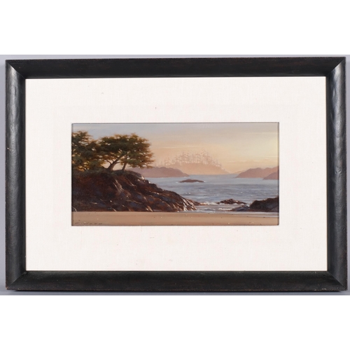 704 - Ray Ward, Vancouver Island, oil on board, 14cm x 29cm, framed, provenance: White Rock Gallery, Briti... 