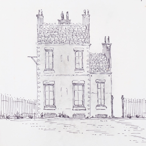 712 - **Description change** Manner of Laurence Stephen Lowry (1887 - 1976), Gotham Cottage, pen and ink s... 