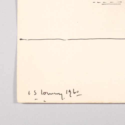 712 - **Description change** Manner of Laurence Stephen Lowry (1887 - 1976), Gotham Cottage, pen and ink s... 