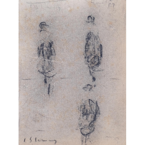 715 - **Description change** Manner of Laurence Stephen Lowry (1887 - 1976), figure sketches, charcoal/cra... 