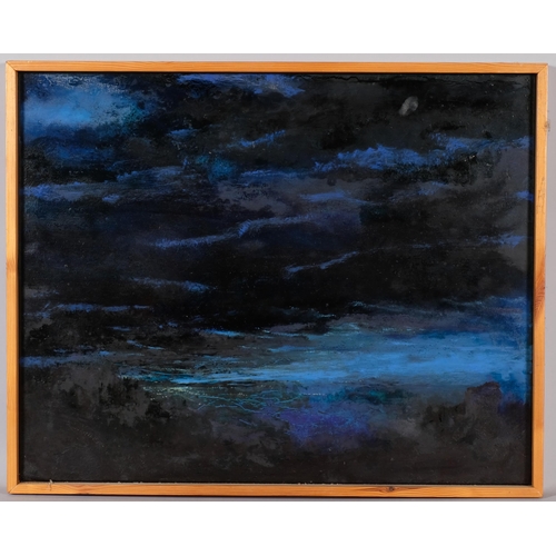 721 - Jim Kavanagh, untitled abstract landscape, oil on board, 1995, 48cm x 60cm, framed, with Exhibition ... 