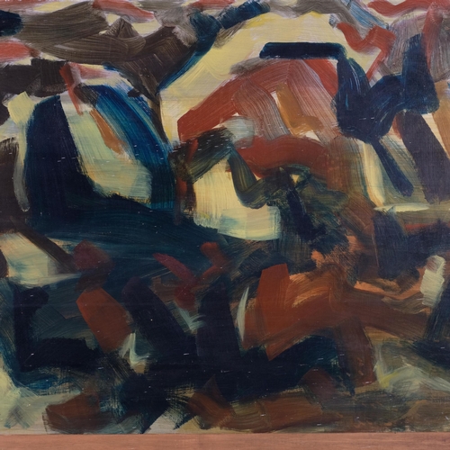 722 - Robert Mackechnie (1894 - 1975), abstract composition, oil on board, inscribed verso, 70cm x 100cm, ... 