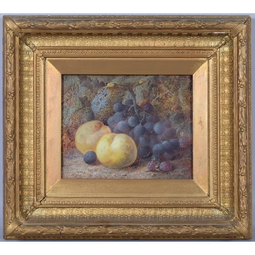 738 - Vincent Clare (1855 - 1930), still life with fruit, oil on canvas, signed, 18cm x 23cm, framed and g... 