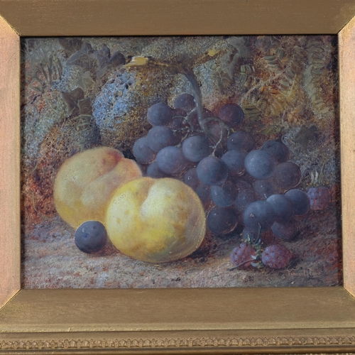 738 - Vincent Clare (1855 - 1930), still life with fruit, oil on canvas, signed, 18cm x 23cm, framed and g... 