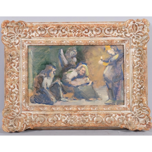 780 - Edmund Blampied (1886 - 1966), 4 figures, oil on board, 20cm x 31cm, framed