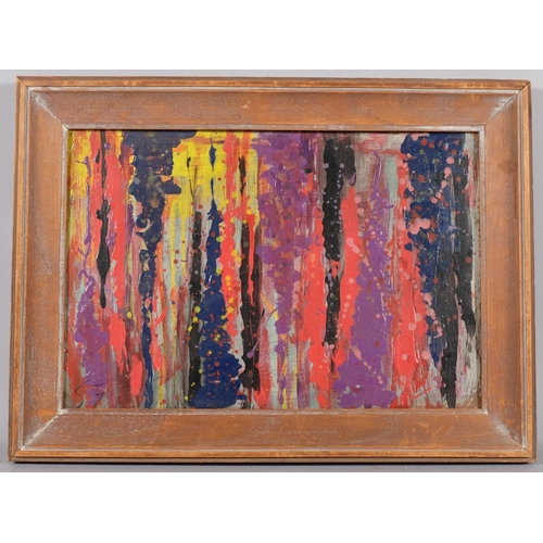 788 - Abstract composition, mid-20th century oil on board, unsigned, 48cm x 32cm, framed