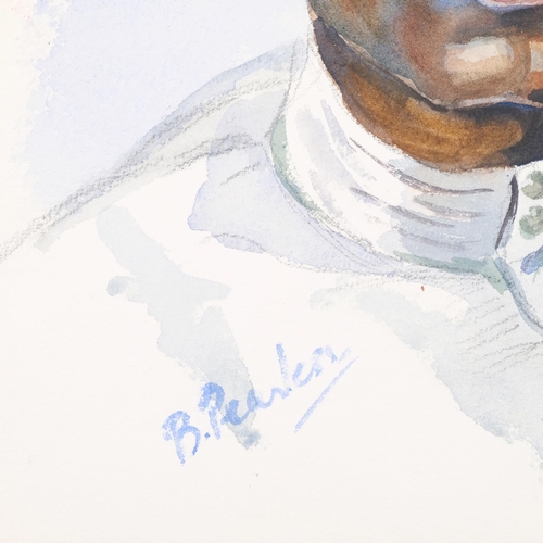 802 - B Pearless, portrait of an Indian man, Ha Ha, 1952, watercolour, 29cm x 22cm, unframed