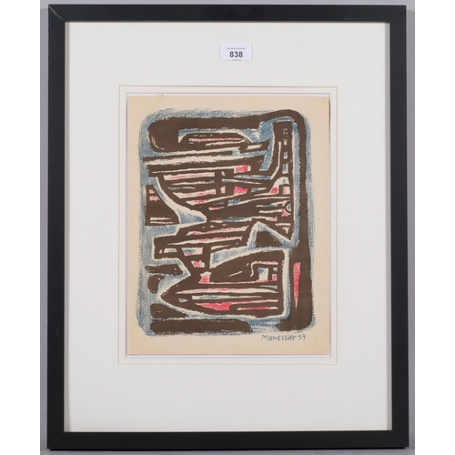 838 - Alfred Manessier (1911 - 1983), abstract, original lithograph, 1953, issued XXe Siecle, no. 4, 1954,... 