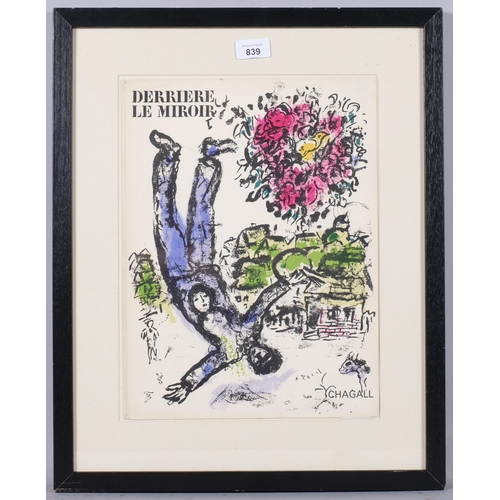 839 - Marc Chagall, The Artist's Bouquet, Derriere Le Miroir 147, original lithograph 1964, Mourlot 410, s... 