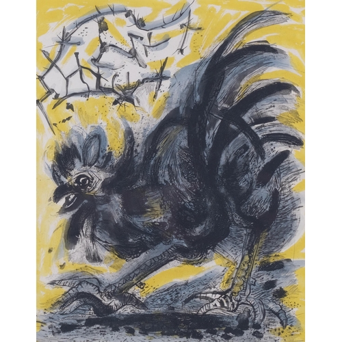 840 - Edouard Pignon, Le Coq, original etching for Galerie De France 1958 Exhibition, signed in pencil, no... 