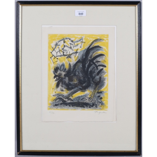 840 - Edouard Pignon, Le Coq, original etching for Galerie De France 1958 Exhibition, signed in pencil, no... 