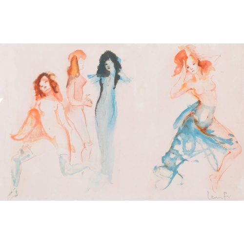 844 - Leonor Fini, figures, original lithograph, signed in pencil, sheet 39cm x 55cm, unframed