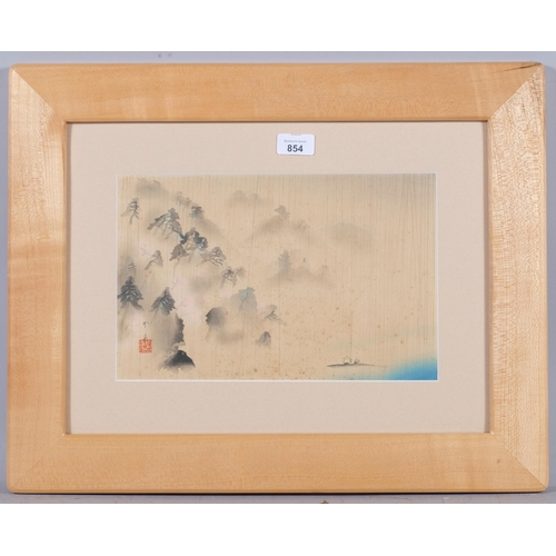 854 - Domoto Insho (1891 - 1975), cherry blossom, watercolour, 22cm x 33cm, framed, further information ve... 