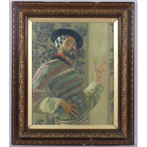 861 - Portrait of a man, oil on canvas laid on board, unsigned, 50cm x 39cm, framed and glazed