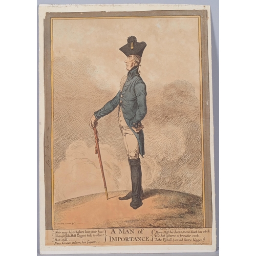 877 - James Gillray (1756 - 1815), A Man Of Importance (1st Marquis of Hastings, etching, 1799, 35cm x 25c... 