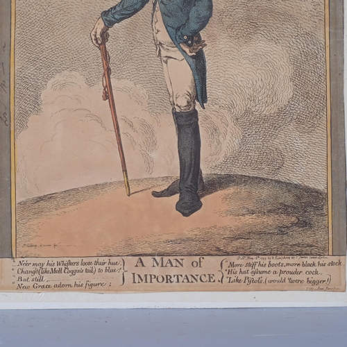 877 - James Gillray (1756 - 1815), A Man Of Importance (1st Marquis of Hastings, etching, 1799, 35cm x 25c... 