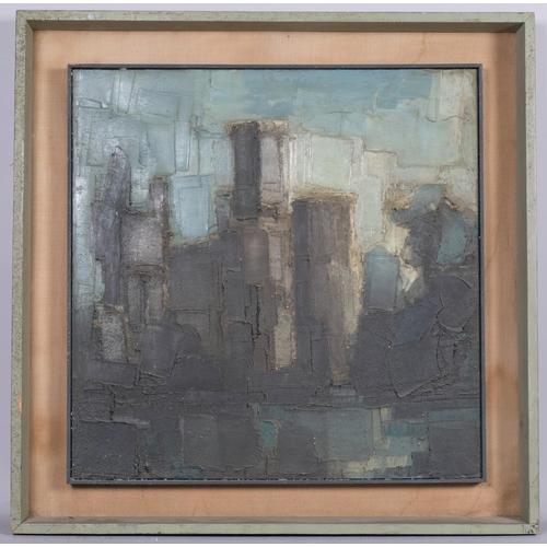 880 - Attributed to Peter Kinley (1926 - 1988), French castle, oil on board, inscribed verso, image 62cm x... 