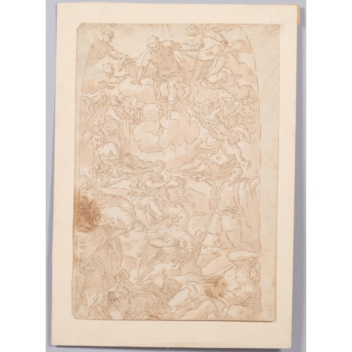 891 - Religious composition, Old Master style ink and wash drawing, unsigned, 20cm x 14cm, unframed, ex-co... 