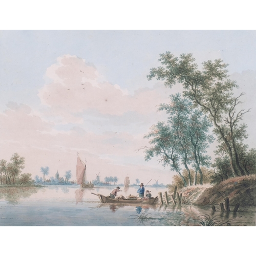 897 - Nicolas Wicart (1748 - 1815), pair of river landscapes, watercolour, 30cm x 37cm, framed