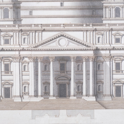 898 - 18th century Italian School, view of a facade of St Peter's Rome, pen ink and colour wash, label ver... 