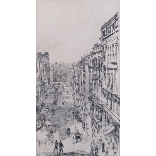 902 - James McNeill Whistler (1834 - 1903), St James's Street, 1878, etching and drypoint on ivory laid pa... 