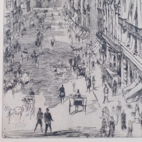 902 - James McNeill Whistler (1834 - 1903), St James's Street, 1878, etching and drypoint on ivory laid pa... 