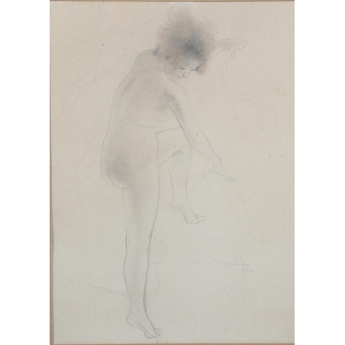 914 - Armand Rassenfosse (1862 - 1934), Dancing Maiden 1921, pencil/chalk on paper, signed, 35cm x 25cm, f... 