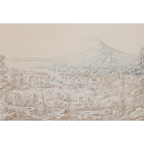 925 - Antonio Senape (1788 - 1850), Anfiteatro Di Taormina, 21.5cm x 31cm, framed, provenance: Agnew & Son... 