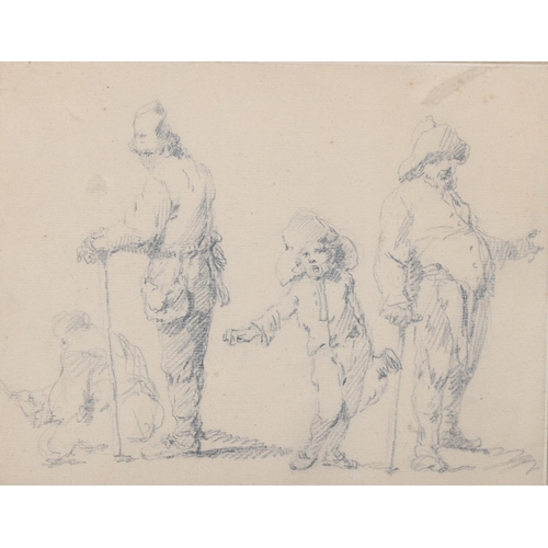 926 - Old Master style group of figures, pencil on paper, 18cm x 23cm, framed