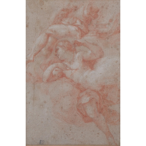 937 - Roman School, 17th or early 18th century Classical figures, sanguine chalk heightened with white on ... 