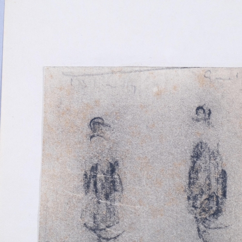 715 - **Description change** Manner of Laurence Stephen Lowry (1887 - 1976), figure sketches, charcoal/cra... 