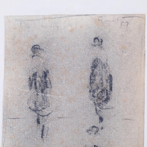 715 - **Description change** Manner of Laurence Stephen Lowry (1887 - 1976), figure sketches, charcoal/cra... 