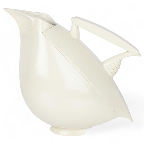 599 - ANTHONY THEAKSTON (b.1965), a slipcast soda glaze jug in bird form, signed to base,  height 23.5cm