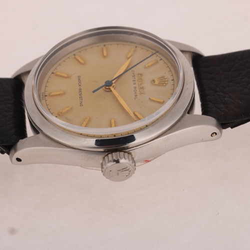 1001 - ROLEX -  a Vintage stainless steel Oyster Royal mechanical wristwatch, ref. 6244, circa 1952, silver... 