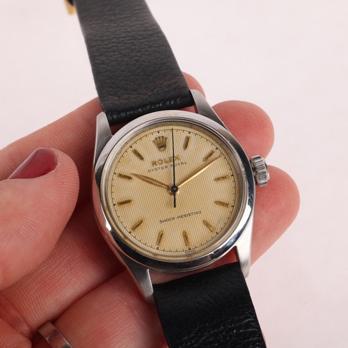 1001 - ROLEX -  a Vintage stainless steel Oyster Royal mechanical wristwatch, ref. 6244, circa 1952, silver... 