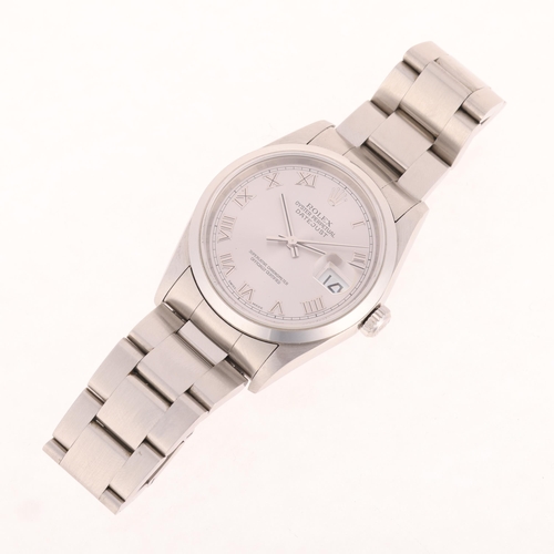 1002 - ROLEX - a stainless steel Oyster Perpetual Datejust automatic calendar bracelet watch, ref. 16200, c... 