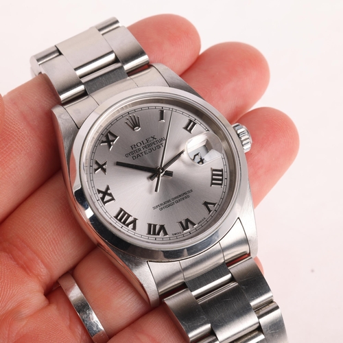 1002 - ROLEX - a stainless steel Oyster Perpetual Datejust automatic calendar bracelet watch, ref. 16200, c... 