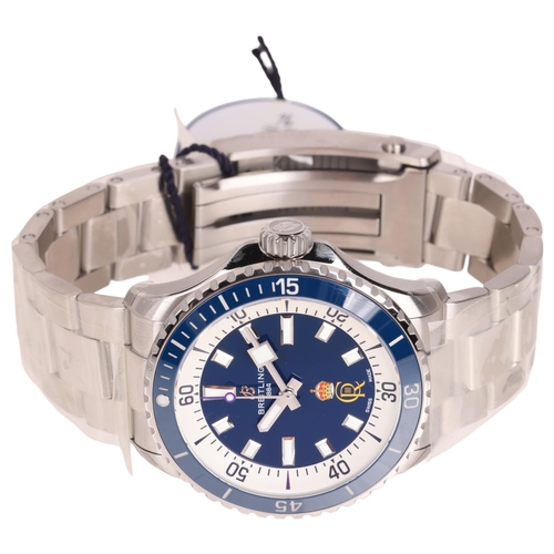 1003 - BREITLING - a rare limited edition stainless steel SuperOcean 42 'King Charles III Coronation RaSP' ... 