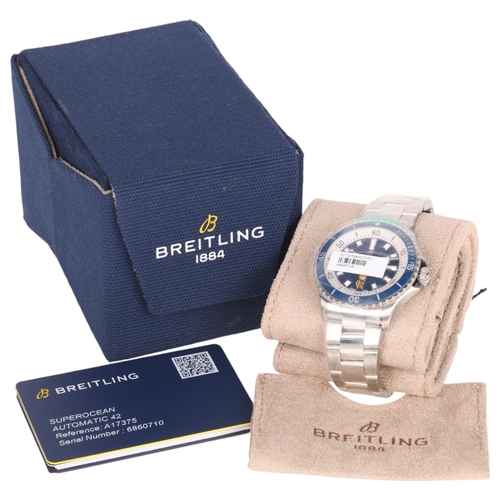 1003 - BREITLING - a rare limited edition stainless steel SuperOcean 42 'King Charles III Coronation RaSP' ... 