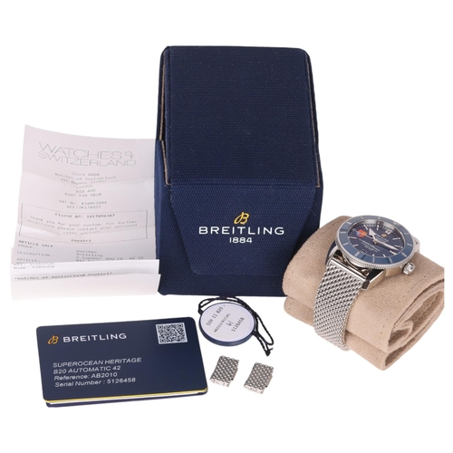 1004 - BREITLING - a rare limited edition stainless steel SuperOcean Heritage II B20 Automatic 42 'Queen El... 