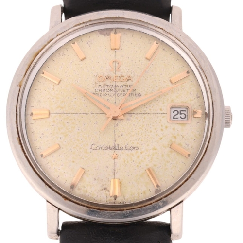 1008 - OMEGA - a Vintage stainless steel Constellation chronometer automatic wristwatch, ref. 168.004, circ... 