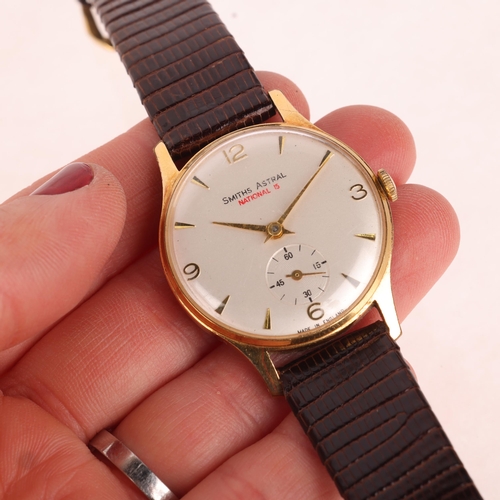 1014 - SMITHS ASTRAL - a Vintage gold plated stainless steel National 15 mechanical wristwatch, circa 1960s... 