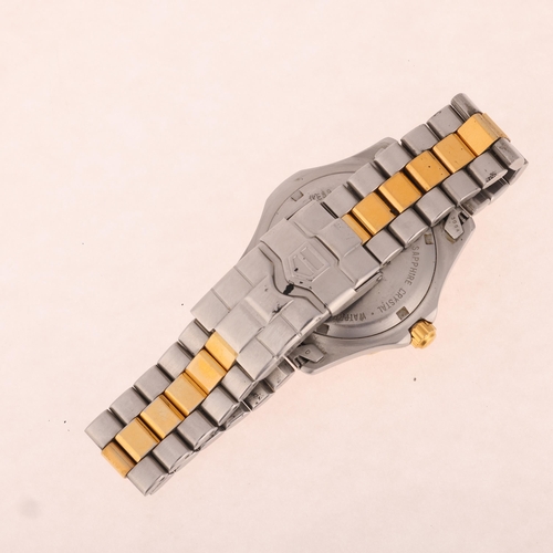 1016 - TAG HEUER - a gold plated stainless steel 2000 Series Professional 200M quartz calendar bracelet wat... 