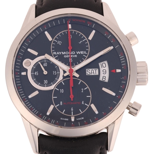 1018 - RAYMOND WEIL - a stainless steel Freelancer automatic chronograph calendar wristwatch, ref. 7730, bl... 