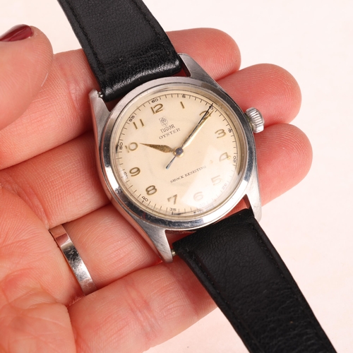 1023 - TUDOR - a Vintage stainless steel Oyster mechanical wristwatch, ref. 7804, circa 1950s, silvered dia... 