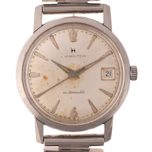 1025 - HAMILTON - a Vintage stainless steel automatic calendar wristwatch, ref. 4027-3, circa 1970s, silver... 