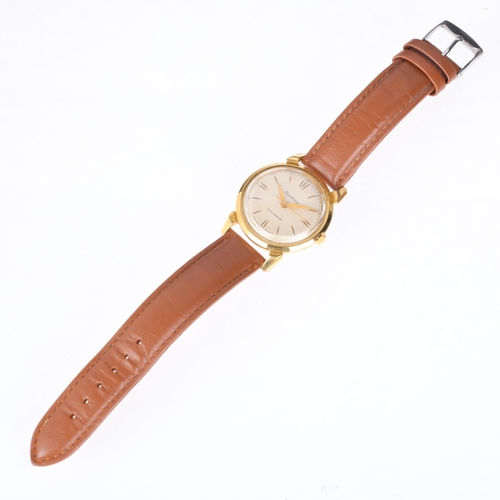 1027 - KIROVSKI - a Russian gold plated stainless steel mechanical wristwatch, circa 1960s, silvered dial w... 