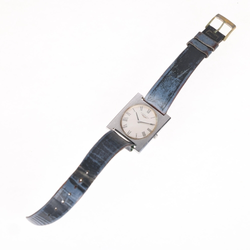 1029 - LONGINES - a Vintage stainless steel mechanical wristwatch, ref. 8099, circa 1969, oval silvered dia... 