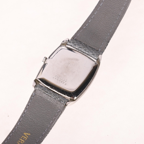 1031 - UNIVERSAL GENEVE - a stainless steel Tank mechanical wristwatch, ref. 842114, circa 1960s, silvered ... 